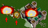 Two demosquads exploding together